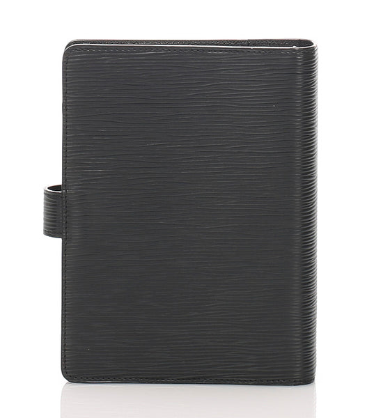 ルイ ヴィトン エピ アジェンダMM R20042 ブラック ノワール レザー 手帳カバー レディース LOUIS VUITTON 中古