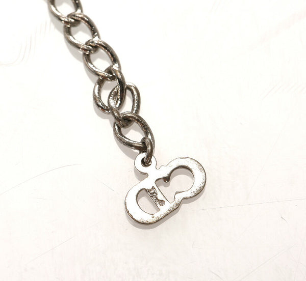 クリスチャンディオール シルバー メタル ネックレス レディース Christian Dior 中古