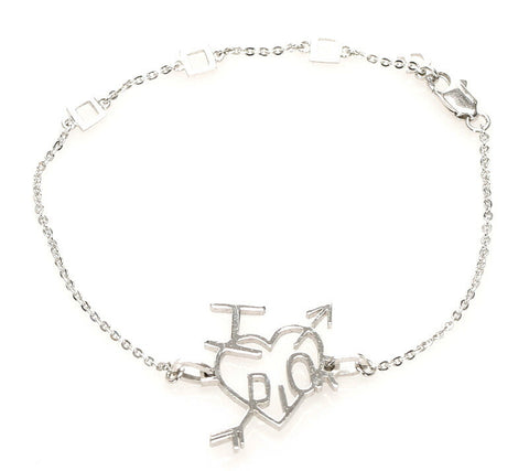 クリスチャンディオール シルバー　ハートアローアイラブ　 シルバー メタル ブレスレット レディース Christian Dior 中古