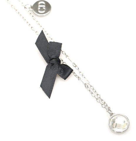 クリスチャンディオール シルバー メタル リボン パール ネックレス レディース Christian Dior 中古