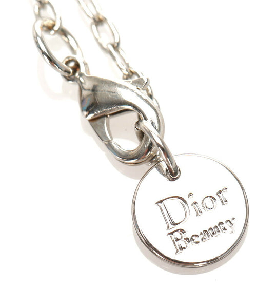 クリスチャンディオール シルバー メタル リボン パール ネックレス レディース Christian Dior 中古