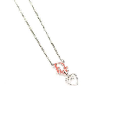 クリスチャンディオール ハートネックレス シルバー メタル ネックレス レディース Christian Dior 中古