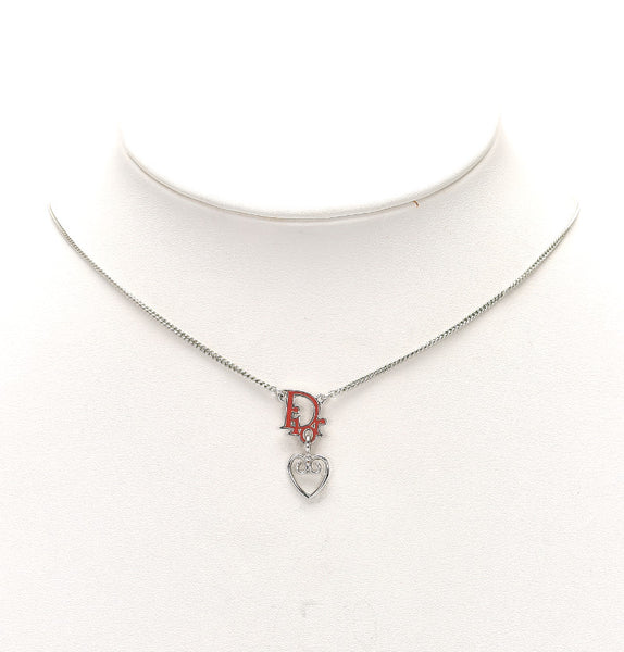 クリスチャンディオール ハートネックレス シルバー メタル ネックレス レディース Christian Dior 中古