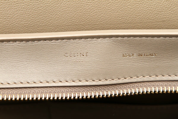 セリーヌ トラペーズ ホワイト イエロー レザー ショルダーバッグ レディース CELINE 中古