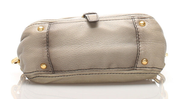 プラダ チェーン グレー レザー ショルダーバッグ レディース PRADA 中古
