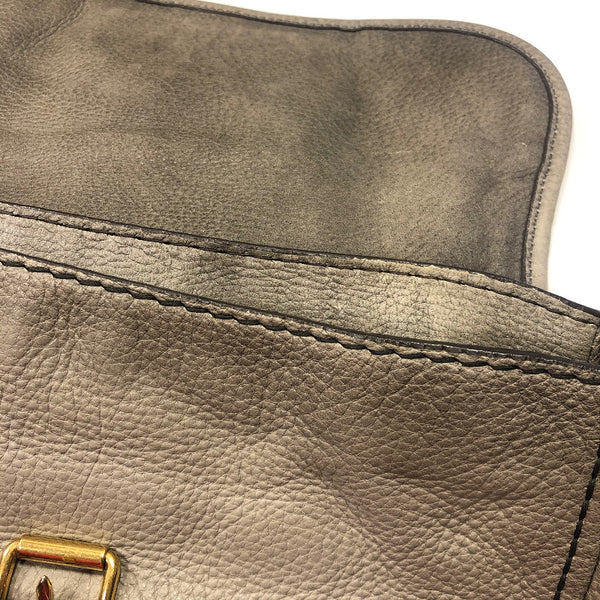プラダ チェーン グレー レザー ショルダーバッグ レディース PRADA 中古