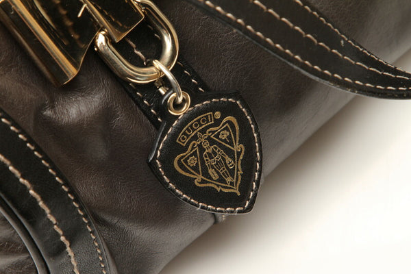 グッチ ドゥケッサ 181485 グリーン レザー ハンドバッグ レディース GUCCI 中古