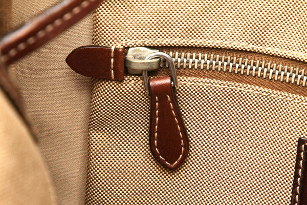プラダ ロゴジャガード ベージュ キャンバス レザー ショルダーバッグ トートバッグ レディース PRADA 中古