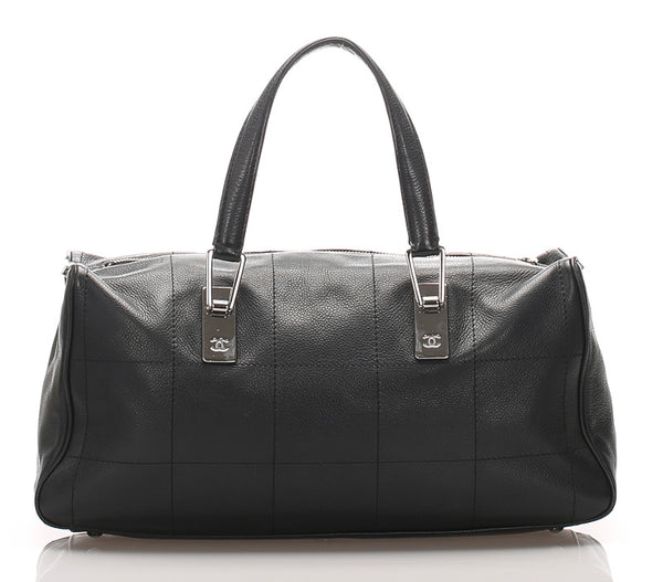 シャネル チョコバー ブラック  キャビアスキン ハンドバッグ レディース CHANEL 中古