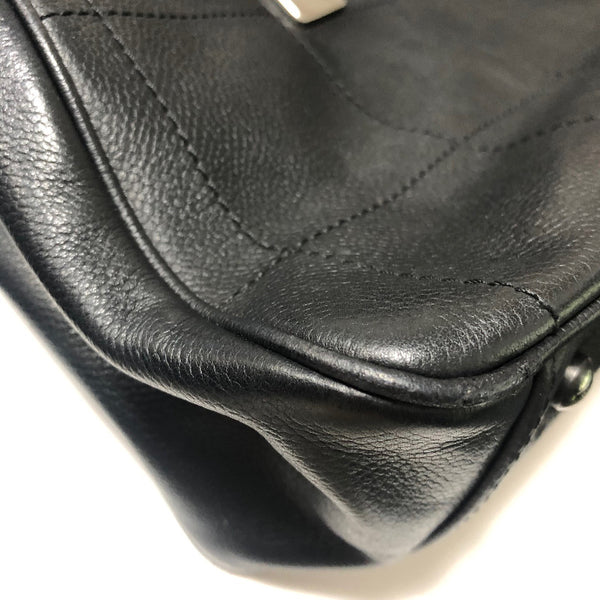 シャネル チョコバー ブラック  キャビアスキン ハンドバッグ レディース CHANEL 中古