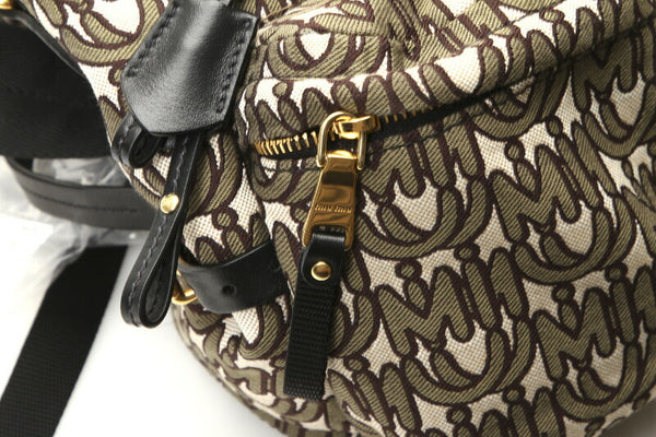 ミュウミュウ グリーン キャンバス リュック バックパック レディース MIUMIU 中古