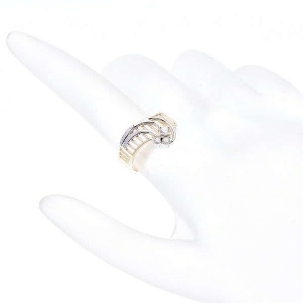 Pt900 プラチナ K18YG イエローゴールド コンビ ダイヤ0.09ct ダイヤ0.07ct リング 指輪 レディース 11号 中古