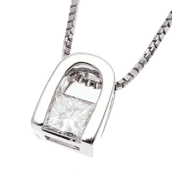 Pt900 プラチナ Pt850 プラチナ ダイヤ0.16ct ネックレス レディース 中古