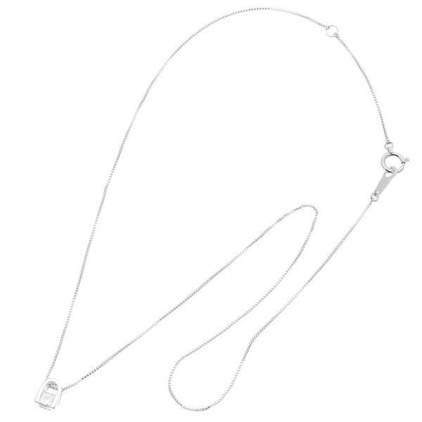Pt900 プラチナ Pt850 プラチナ ダイヤ0.16ct ネックレス レディース 中古