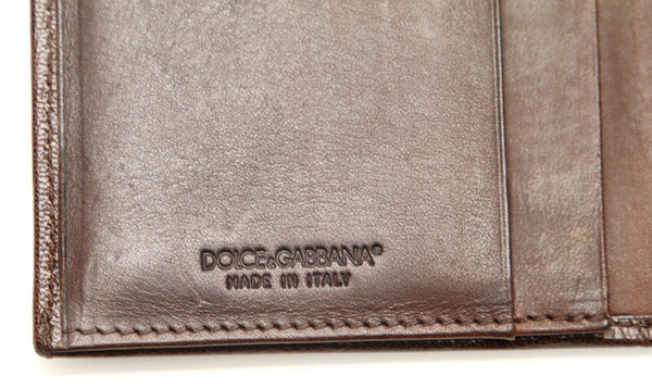 ドルチェアンドガッバーナ ブラウン レザー カードケース レディース DOLCE&GABBANA 中古