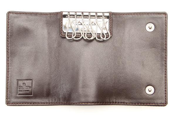 フェンディ ペカン ブラウン ナイロン レザー 6連 キーケース レディース FENDI 中古