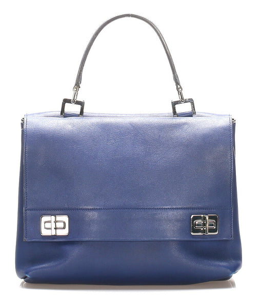 プラダ ブルー  レザー ショルダーバッグ レディース PRADA 中古