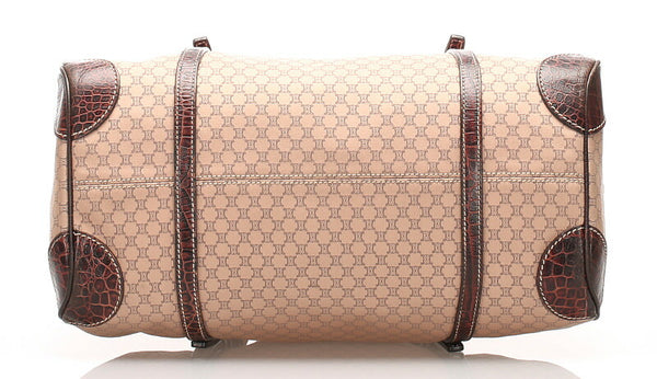 セリーヌ マカダム ピンク キャンバス ハンドバッグ レディース CELINE 中古