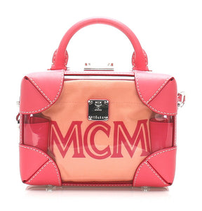 エム シー エム ピンク レザー ビニール ショルダーバッグ レディース MCM 中古