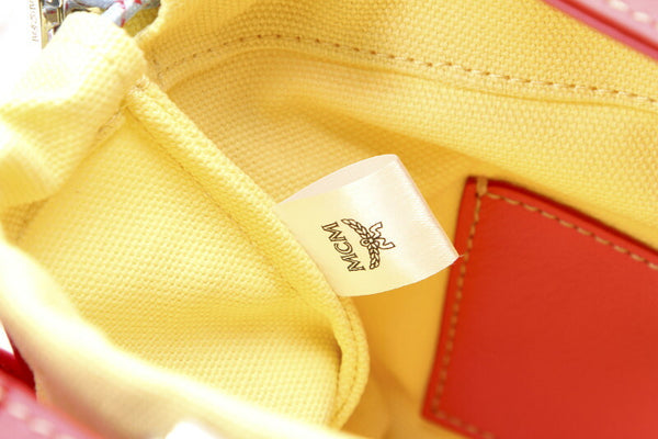 エム シー エム ピンク レザー ビニール ショルダーバッグ レディース MCM 中古