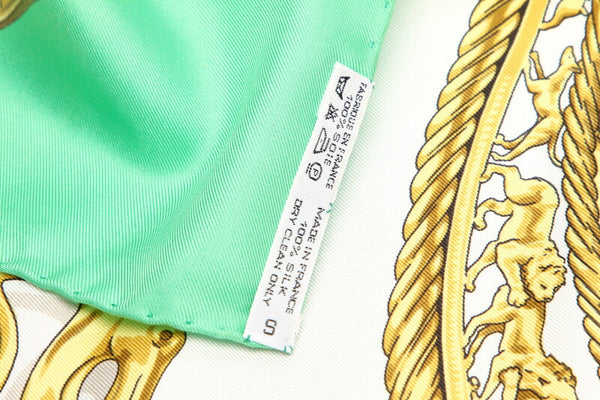エルメス グリーン ゴールド シルク スカーフ レディース HERMES 中古
