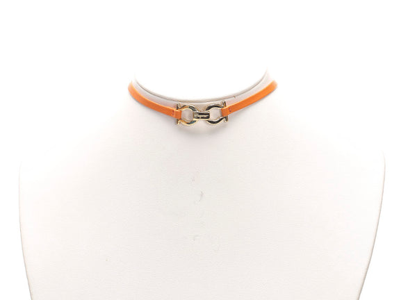 サルヴァトーレフェラガモ オレンジ レザー ガンチーニ ブレスレット レディース Salvatore Ferragamo 中古