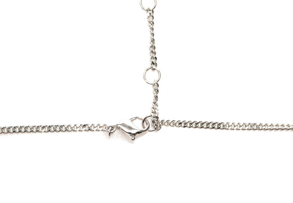 クリスチャンディオール シルバー メタル Dロゴ ハート ネックレス レディース Christian Dior 中古