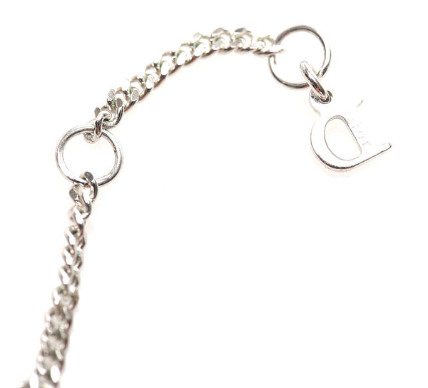 クリスチャンディオール シルバー メタル Dロゴ ハート ネックレス レディース Christian Dior 中古
