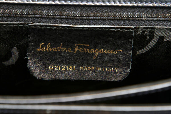 サルヴァトーレフェラガモ ガンチーニ O 21 2181 ブラック  レザー ハンドバッグ ショルダーバッグ 2WAY レディース Salvatore Ferragamo 【中古】