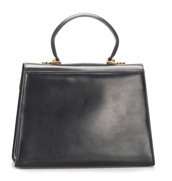 サルヴァトーレフェラガモ ガンチーニ O 21 2181 ブラック  レザー ハンドバッグ ショルダーバッグ 2WAY レディース Salvatore Ferragamo 【中古】