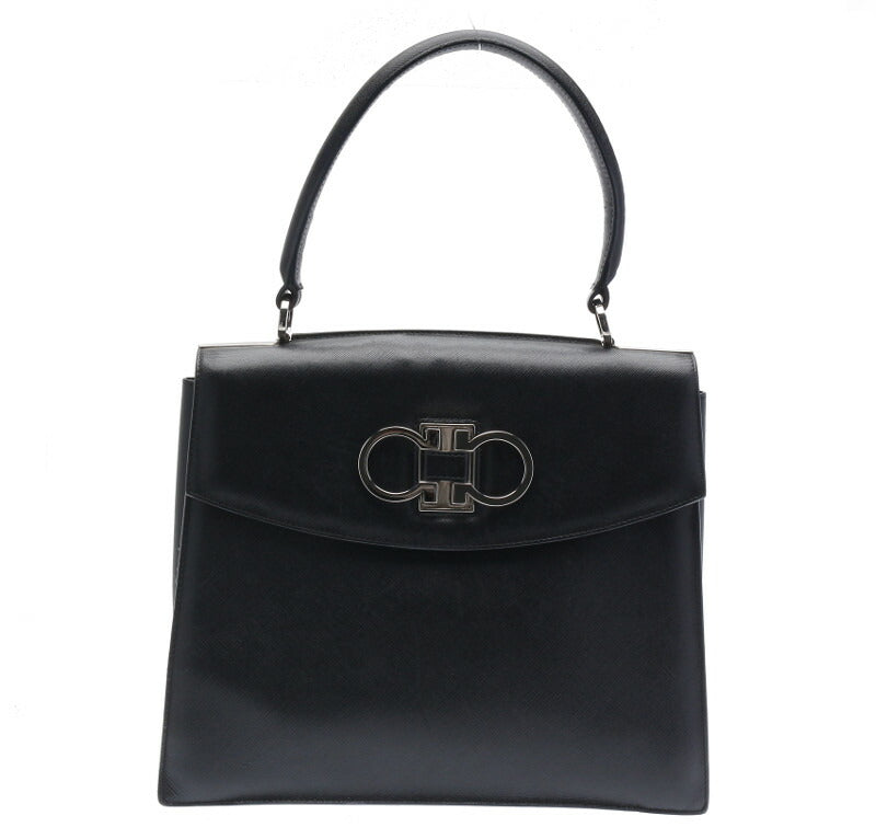 ガンチーニ AF-21 4829 ブラック  レザー ハンドバッグ レディース 中古