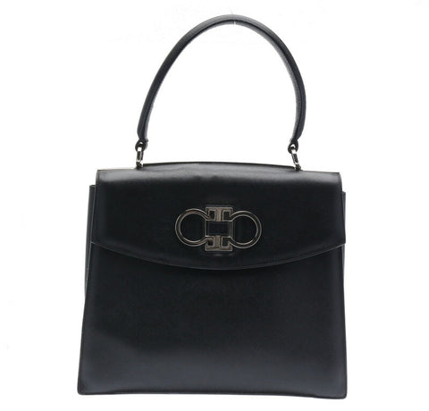 ガンチーニ AF-21 4829 ブラック  レザー ハンドバッグ レディース 中古