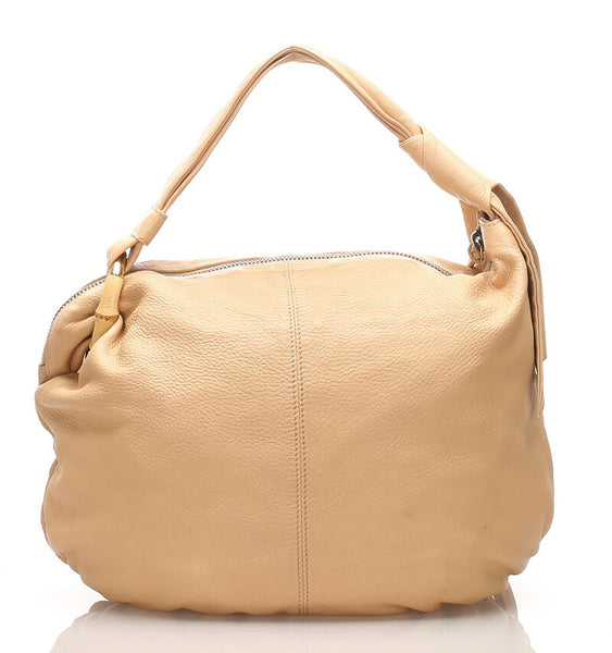 グッチ インディバンブー 232930 ベージュ レザー ショルダーバッグ レディース GUCCI 中古