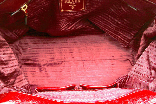 プラダ ボルドー レザー ショルダーバッグ レディース PRADA 中古