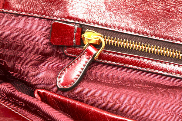 プラダ ボルドー レザー ショルダーバッグ レディース PRADA 中古
