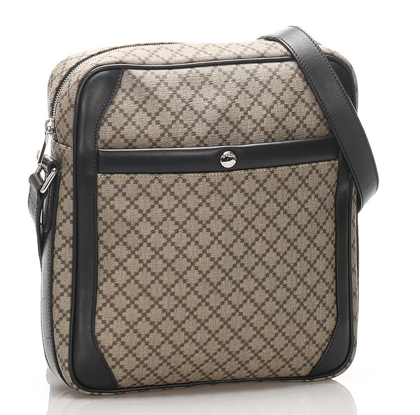 グッチ ディアマンテ 268159 ブラウン PVC レザー 斜め掛け ショルダーバッグ レディース GUCCI 中古