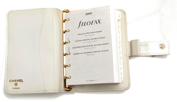 シャネル カメリア 銀座限定 ホワイト レザー 手帳カバー レディース CHANEL 中古