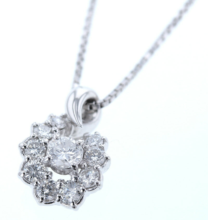 Pt900 プラチナ Pt850 プラチナ ダイヤ0.55ct ネックレス レディース 中古