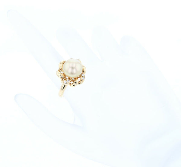 パール11mmダイヤ0.10ct   中古