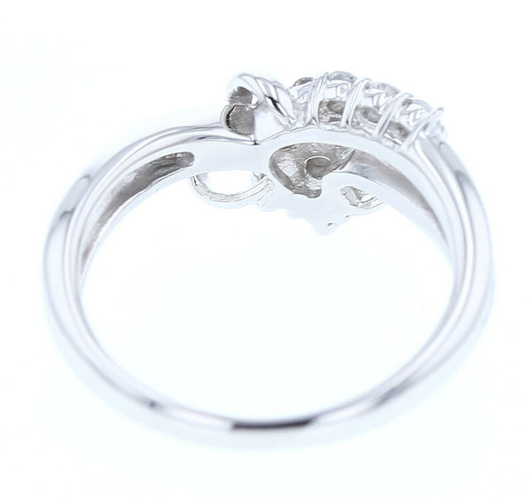 Pt900 プラチナ ダイヤ0.52ct フラワー リング 指輪 レディース 11号 中古