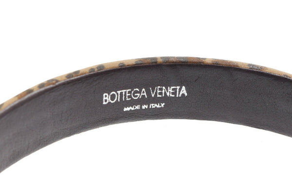 ボッテガヴェネタ レオパード ヒョウ柄 ブラウン ナイロン ヘアアクセサリー カチューシャ レディース BOTTEGAVENETA 中古