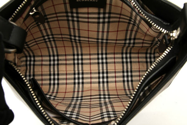 バーバリー ブラック  レザー ショルダーバッグ レディース BURBERRY 中古