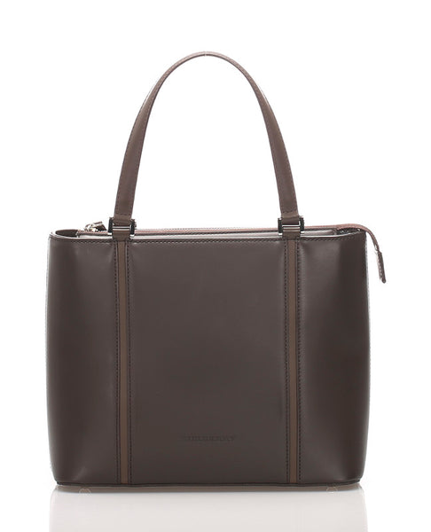 バーバリー ブラウン  レザー ハンドバッグ レディース BURBERRY 中古