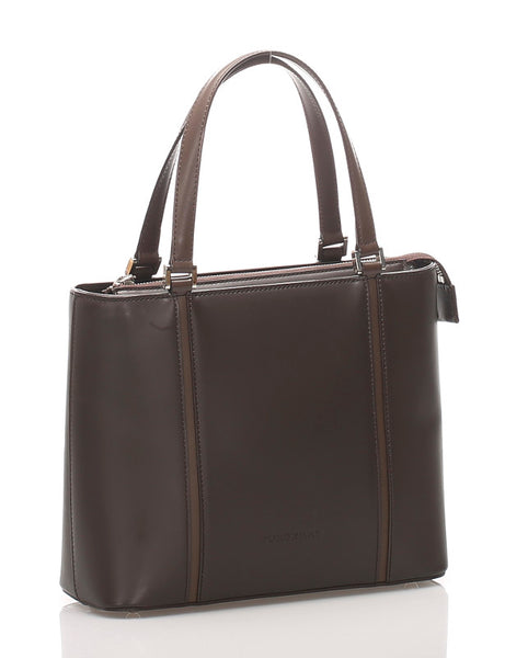 バーバリー ブラウン  レザー ハンドバッグ レディース BURBERRY 中古
