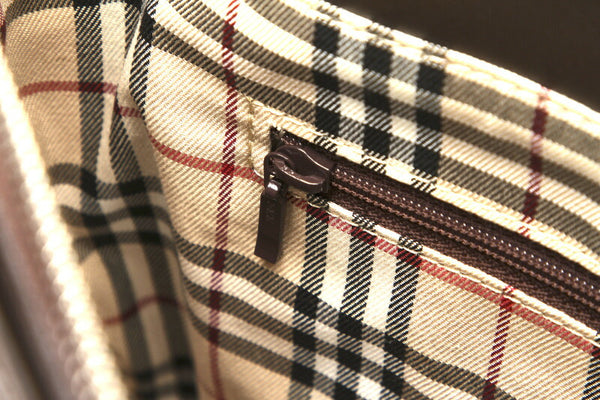 バーバリー ブラウン  レザー ハンドバッグ レディース BURBERRY 中古
