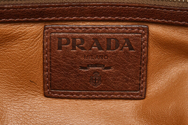 プラダ ブラウン  レザー ショルダーバッグ レディース PRADA 中古