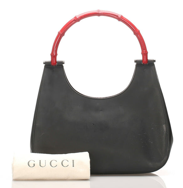 グッチ 1.3739 ブラック  レザー ショルダーバッグ レディース GUCCI 中古