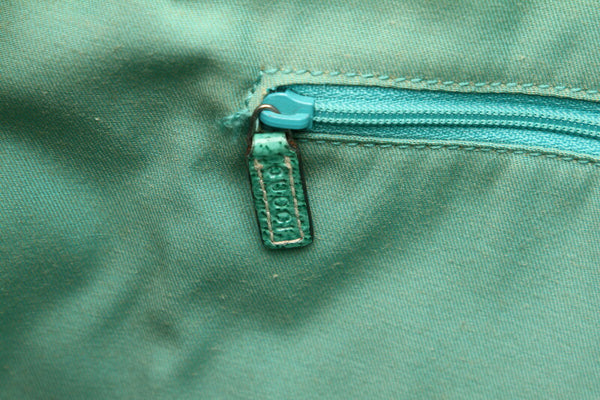 グッチ GG 113017 グリーン ベージュ キャンバス レザー トートバッグ レディース GUCCI 中古