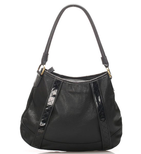 バーバリー ノバチェック ブラック  レザー ショルダーバッグ レディース BURBERRY 中古