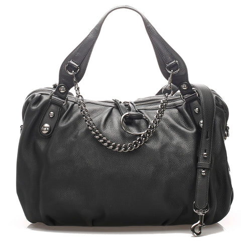 グッチ 228585 ブラック  レザー トートバッグ レディース GUCCI 中古